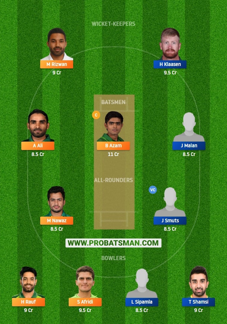 PAK vs SA 1st Dream11 Fantasy Team Prediction