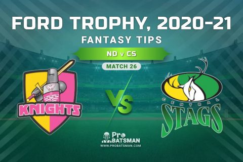 ND vs CS Dream11 Prediction, Fantasy Cricket Tips: Playing XI, Pitch Report and Injury Update, Ford Trophy 2020-21, Match 26