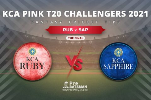 RUB vs SAP Dream11 Prediction, Fantasy Cricket Tips: Playing XI, Prediction, Pitch Report and Updates, KCA Pink T20 Challengers 2021 – The Final