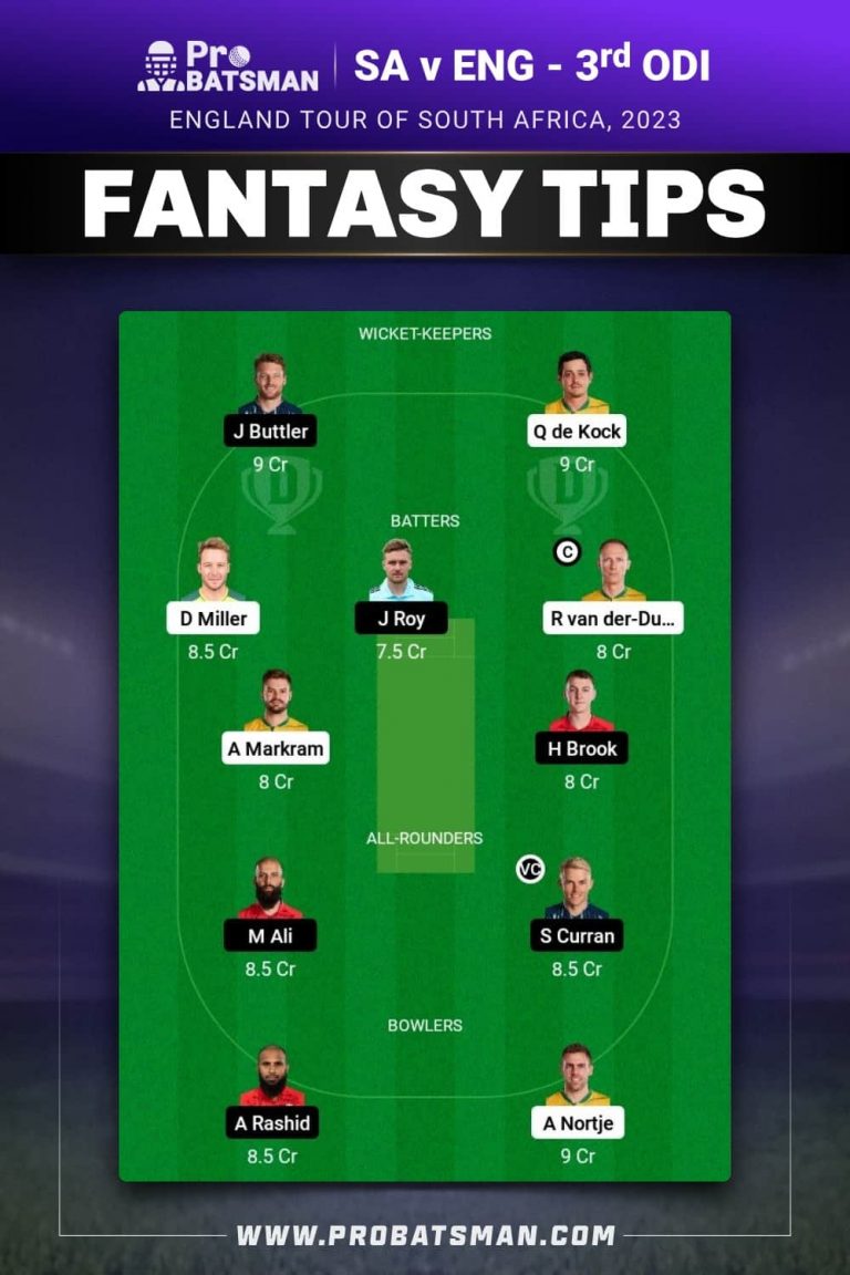 SA vs ENG Dream11 Prediction With Stats, Pitch Report & Player Record