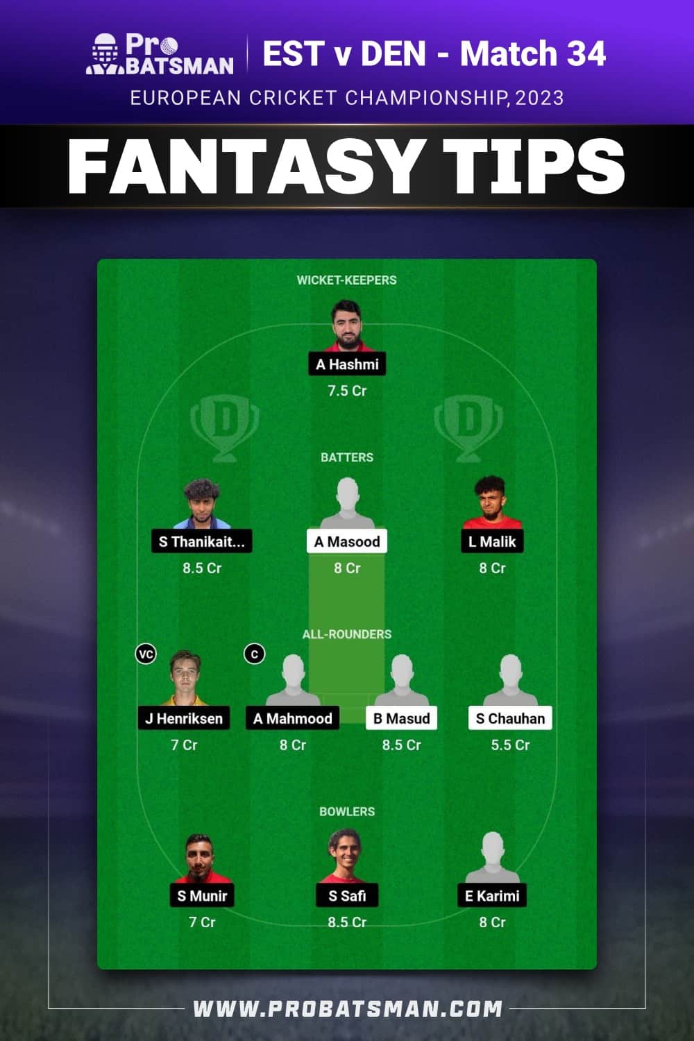 EST vs DEN Dream11 Prediction - Fantasy Team 2