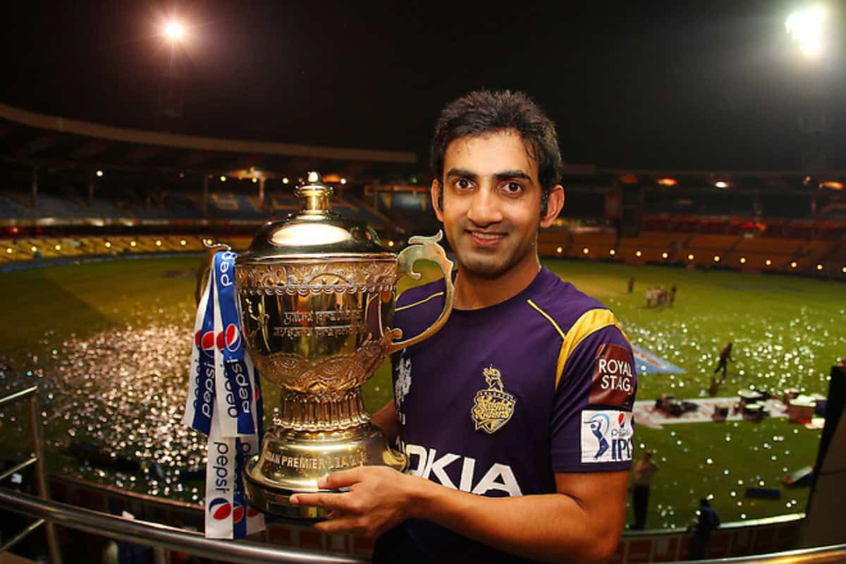 Gautam Gambhir with IPL Trophy