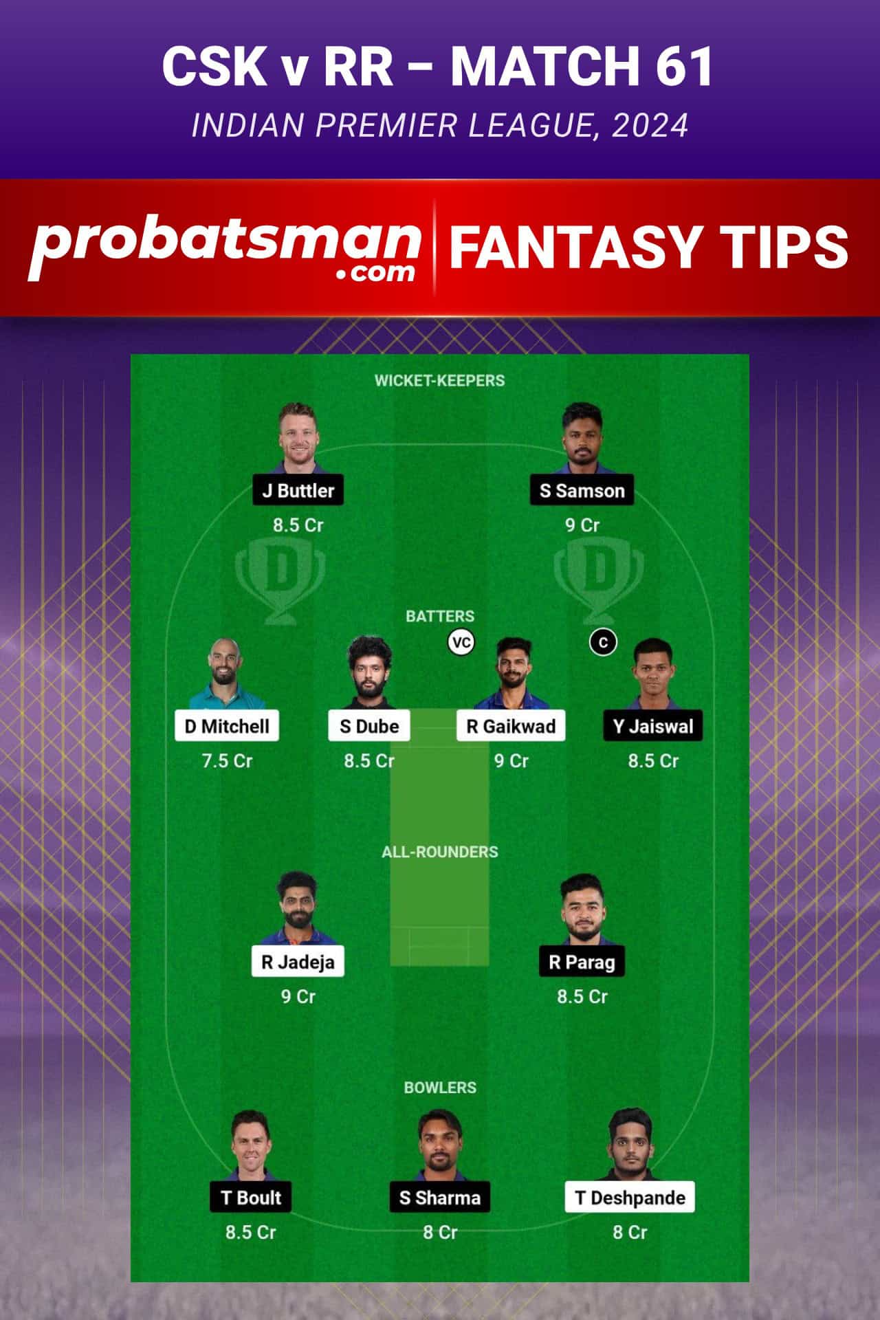 Chennai Super Kings vs Rajasthan Royals Dream11 Prediction - Fantasy Team 2