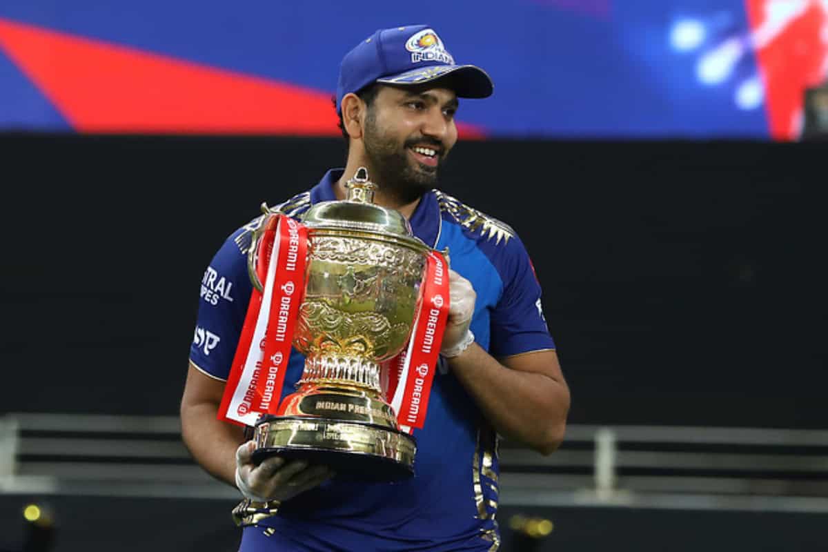 Rohit Sharma with IPL Trophy