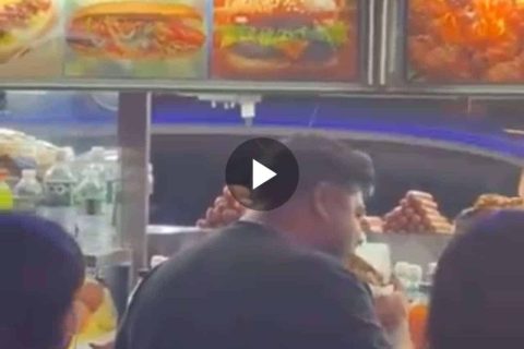 Azam Khan Spotted Eating Burger On Street After Pakistan’s Defeat to India; Video Goes Viral