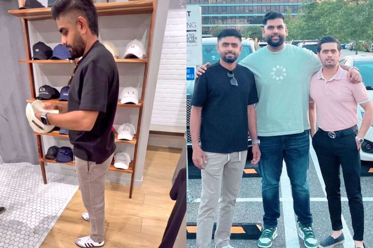 Babar Azam Spotted Shopping with Brother in New York