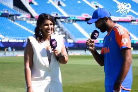 Sanjana Ganesan with husband Jasprit Bumrah