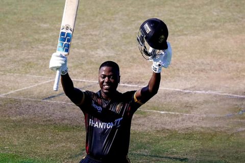 Sherfane Rutherford Creates History with First Century in Abu Dhabi T10 League