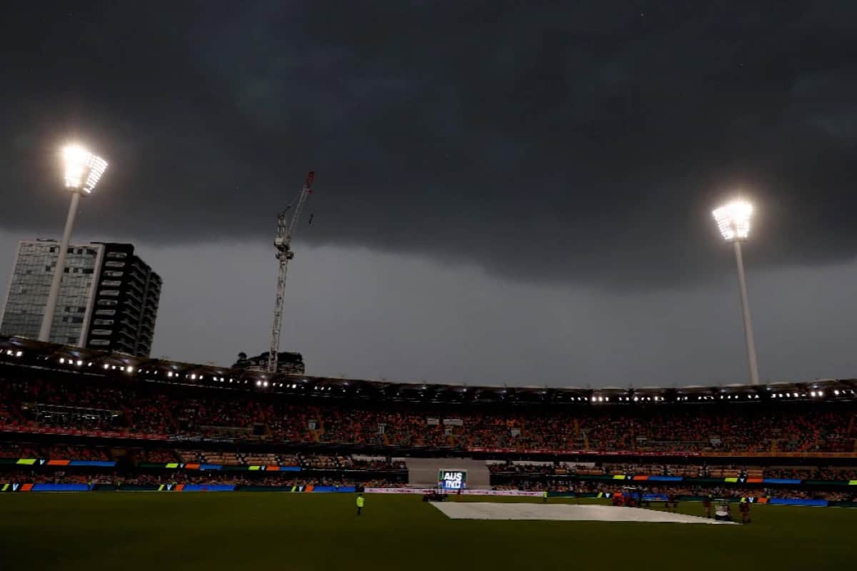 Clouds over cricket stadium