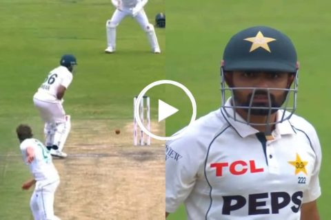 [Watch] Babar Azam Loses Temper as Wiaan Mulder Hits Him with the Ball in SA vs PAK