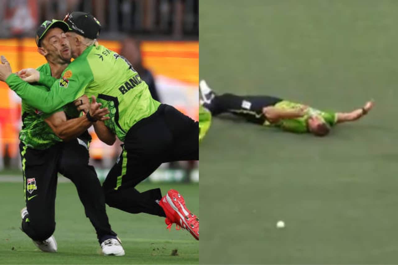 Daniel Sams and Cameron Bancroft collision