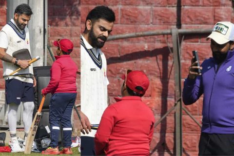 Virat Kohli Leaves Practice to Meet Childhood Friend and His Son During Ranji Trophy Practice in Delhi