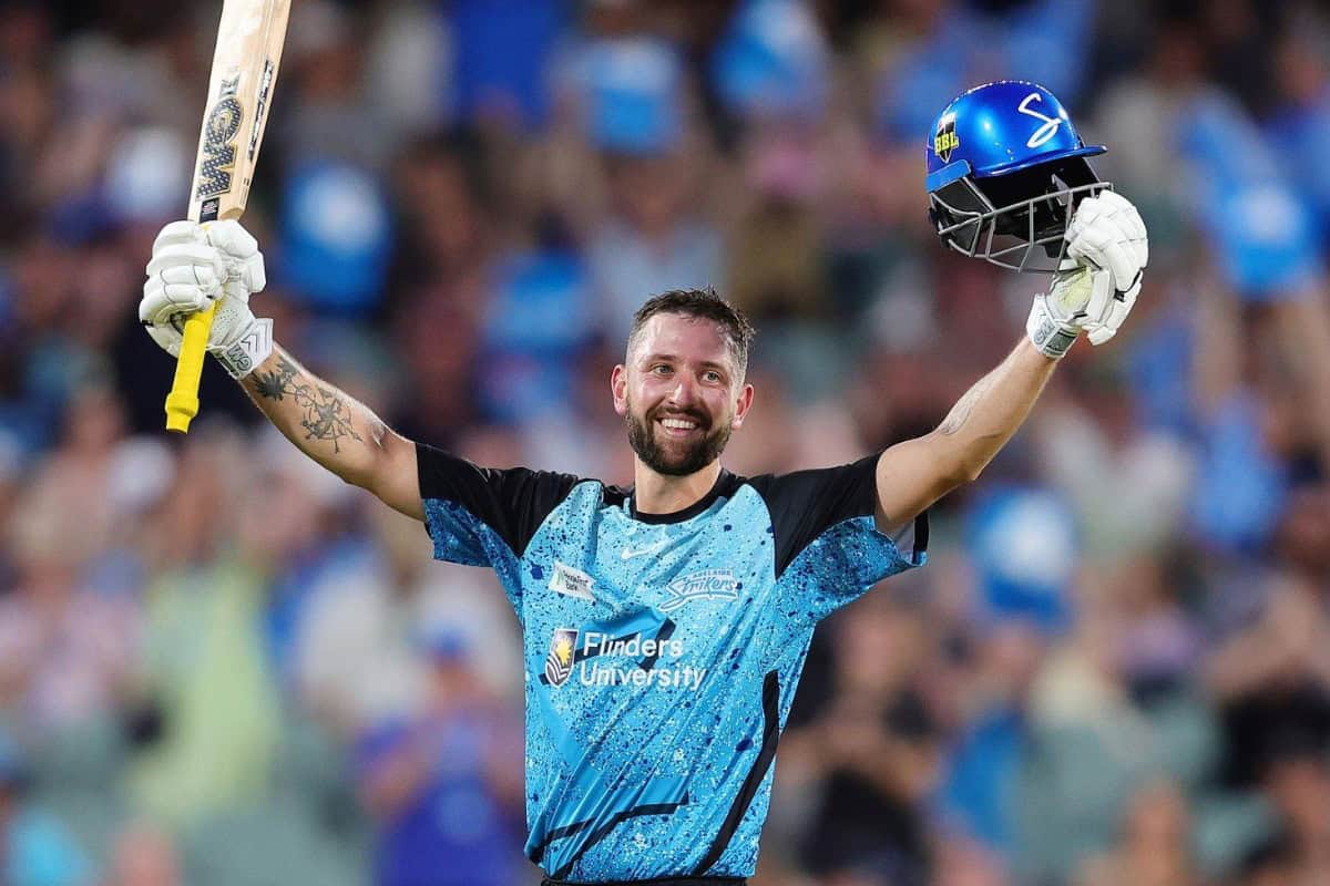 Matt Short of Adelaide Strikers Celebrating his Century in a BBL Match