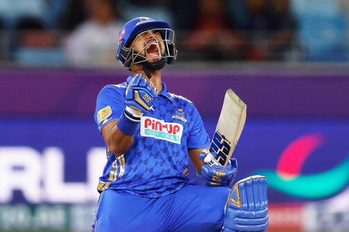 Nicholas Pooran (MI Emirates) Celebrating Win