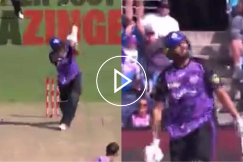 [WATCH] Nikhil Chaudhary Smashes an 80-Metre Six to Ben Dwarshuis in Hobart Hurricanes’ Victory Over Sydney Sixers in BBL 2024-25