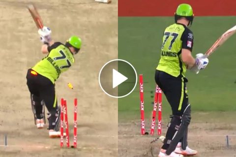 [Watch] Sam Billings Loses Cool, Hits Stumps in Frustration After Getting Bowled by Riley Meredith in BBL Final