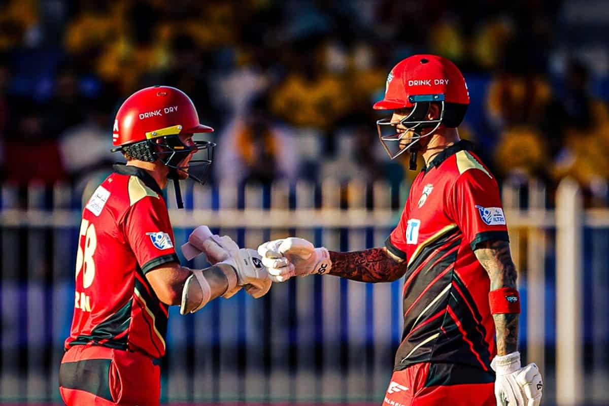 Sam Curran and Alex Hales of Desert Vipers in ILT20 Match