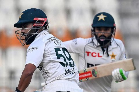 Saud Shakeel and Rizwan Launch Counter-Attack Against Jayden Seales & Co. With Half-Centuries in PAK vs WI 1st Test