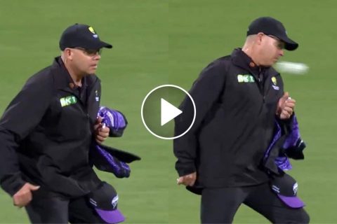 [Watch] Umpire Avoids Near-Tragic Accident During HUR vs SIX Qualifier in BBL 2024-25