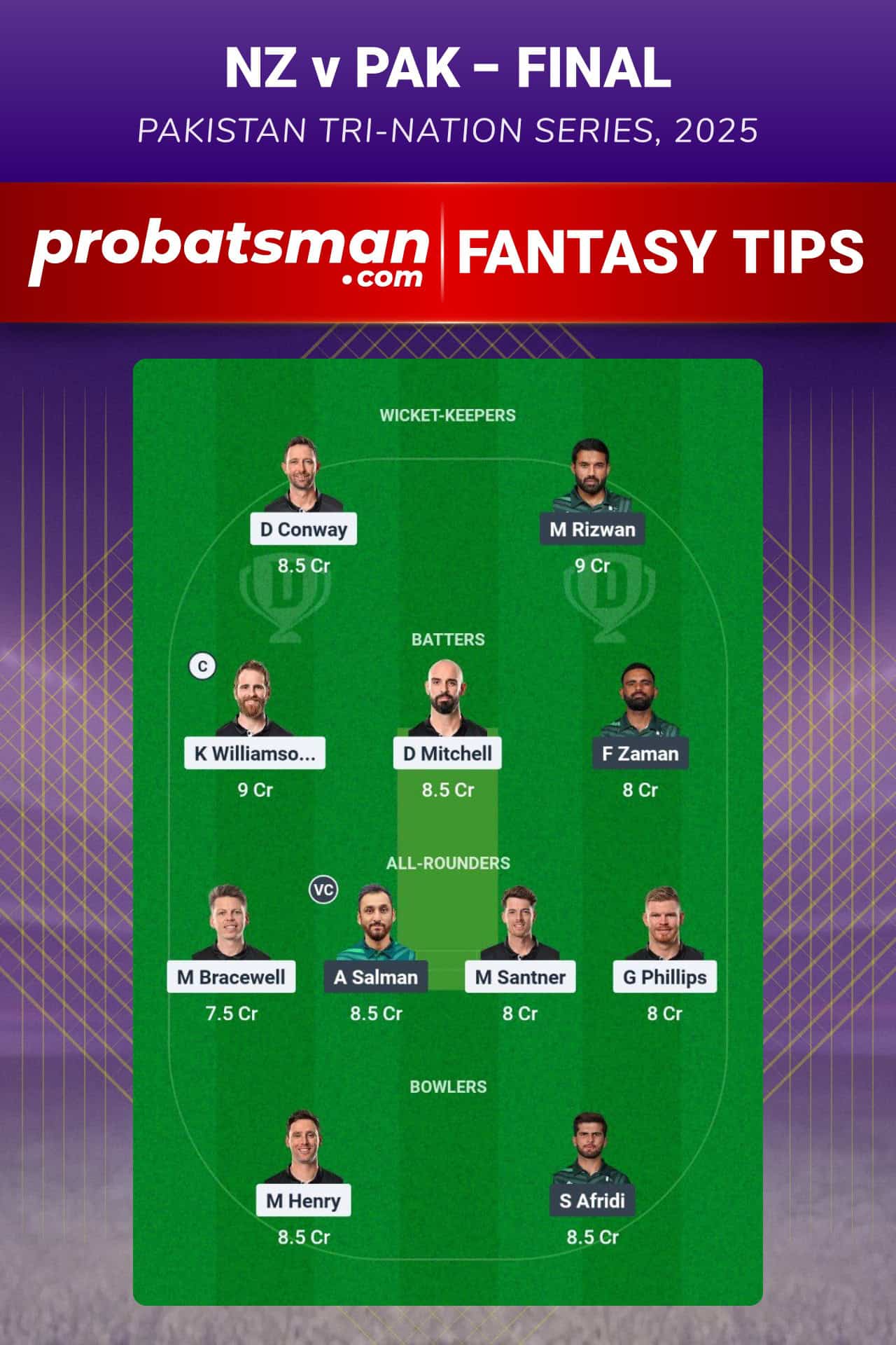 NZ vs PAK Dream11 Prediction For The Final of Pakistan Tri-Nation Series 2025