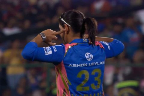 [Watch] Harmanpreet Kaur Covers Ears as Chinnaswamy Erupts with Loud RCB Chants