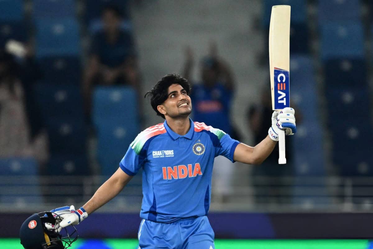 Shubman Gill Celebrating Century in India vs Bangladesh Match of Champions Trophy 2025