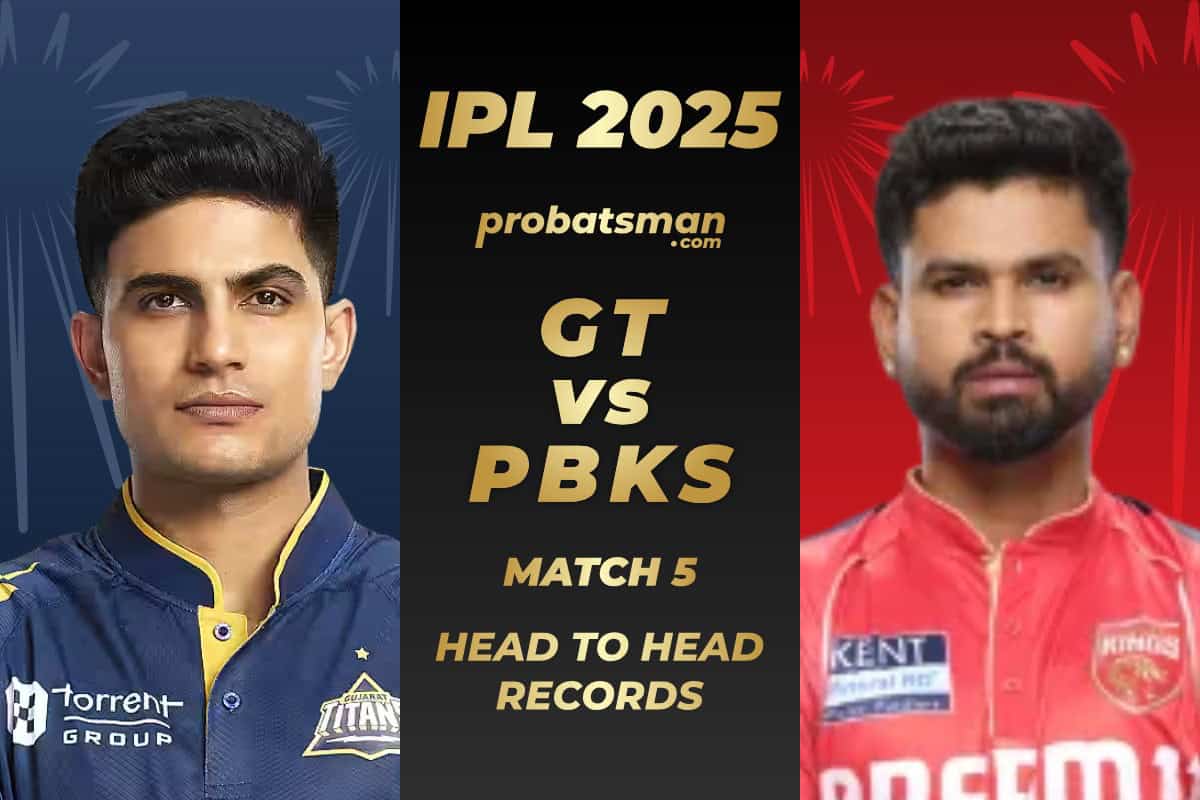 GT vs PBKS Head to Head Records ahead of 5th Match of IPL 2025