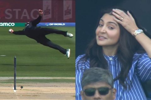 IND vs NZ: Anushka Sharma in Shock as Glenn Phillips Takes a Stunning Catch to Dismiss Virat Kohli