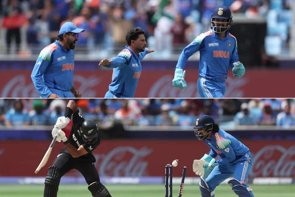 Kuldeep Yadav Magical Delivery to Dismiss Rachin Ravindra in India vs New Zealand ICC Champions Trophy 2025 Final