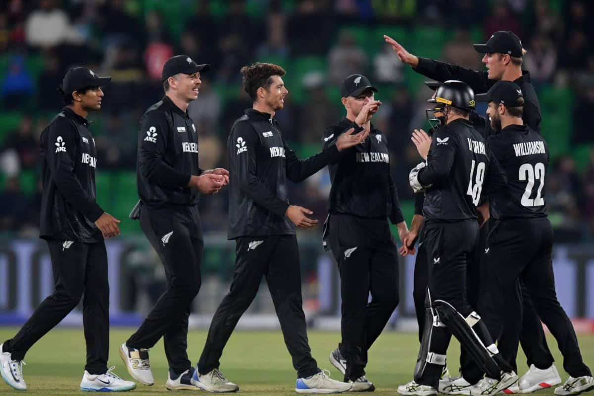 New Zealand Cricket Team Celebrating After Defeating South Africa in the 2nd Semi-Final of ICC Champions Trophy 2025