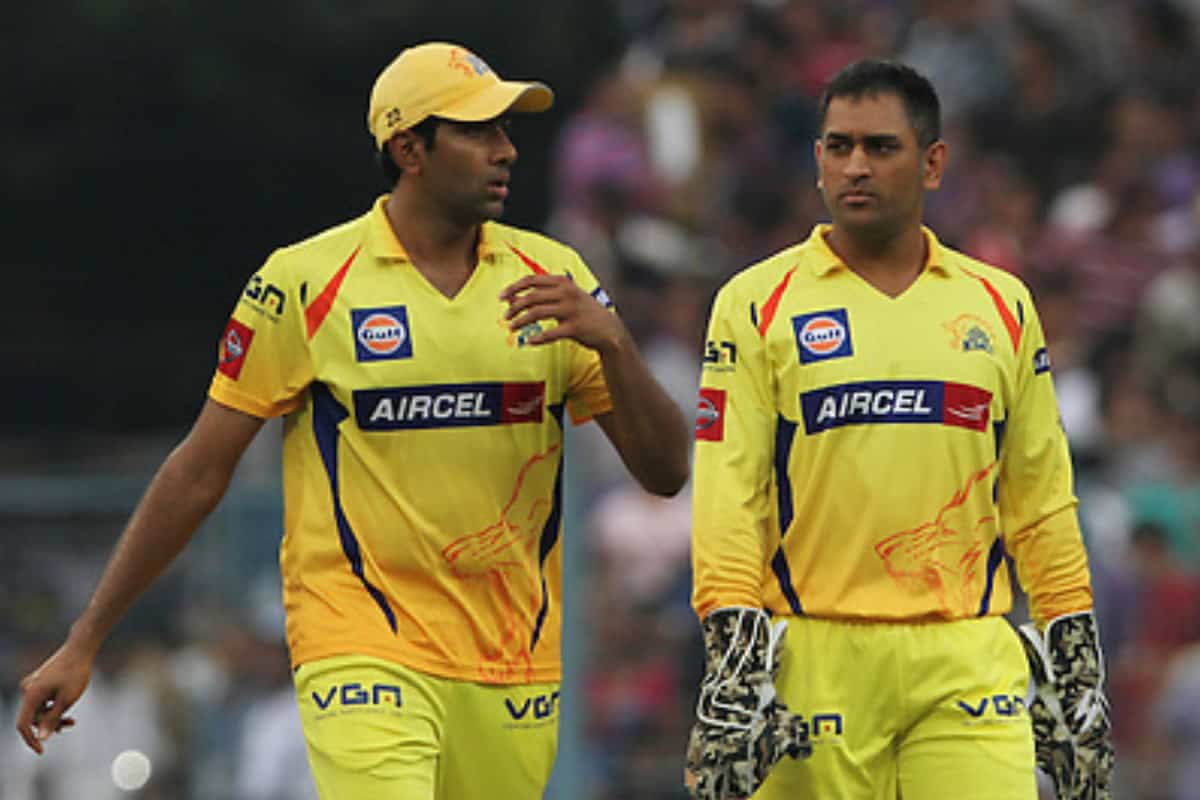 R Ashwin and MS Dhoni Chennai Super Kings