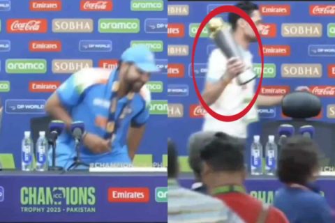 [Watch] Rohit Sharma’s Hilarious Moment; Forgets Champions Trophy After Addressing Media