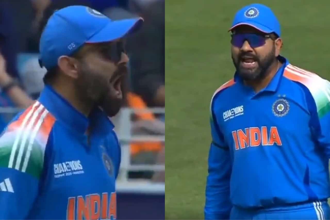 Virat Kohli and Rohit Sharma shout at Kuldeep