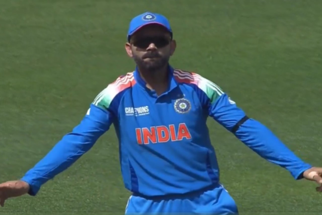 Virat Kohli doing Bhangra on the field